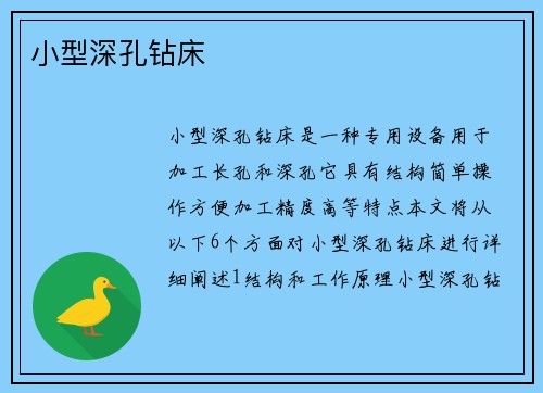 小型深孔钻床